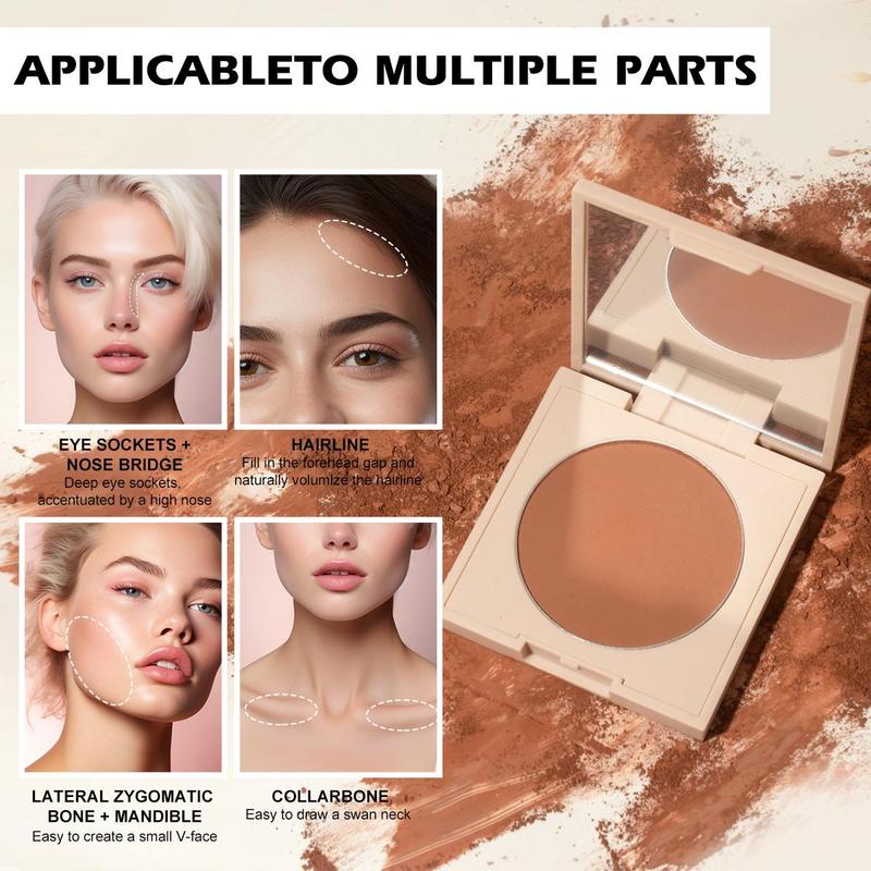 Long-lasting Lightweight Matte Bronzer, Natural Look Bronzer Powder, Smooth and Fine Powder Makeup Highlighter