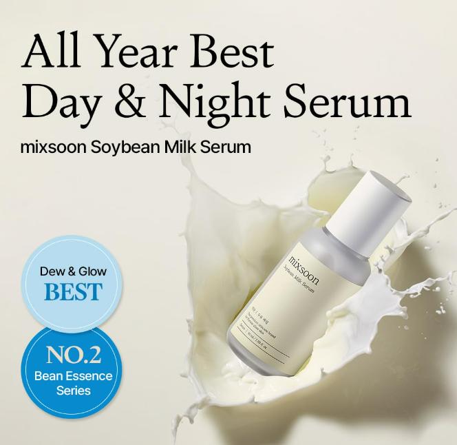 [mixsoon Official Shop] Soybean Milk Serum (1.69 fl oz   50ml) | Facial Serum for Brightening, Anti-Aging, Soothing, Deep Moisture & Nutrient Rich