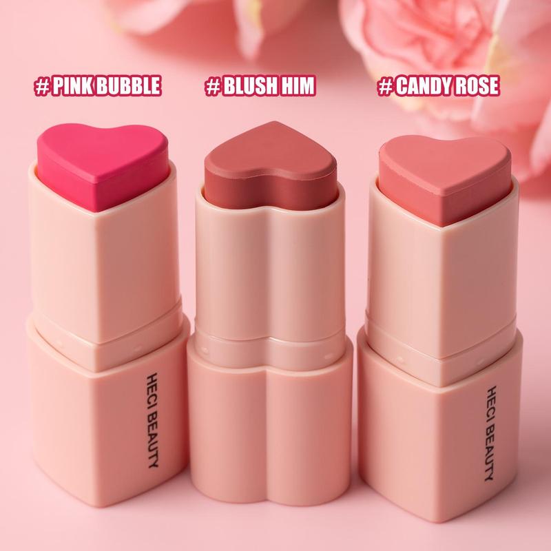 Long-lasting Waterproof Blush Stick, 3 Counts set Long-lasting Waterproof Moisturizing Blush Stick For Blush, Eyeshadow, Lipstick, Multifunctional Facial Makeup