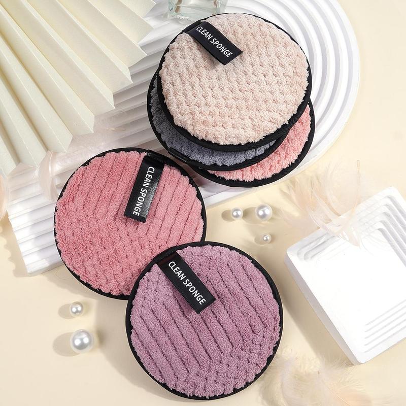 MAANGE Makeup Removal Pads, 5 Counts Round Soft Cleansing Pads for Daily Use, Double-sided Makeup Remover Pads, Face Cleansing Cloths or Face & Eyes, Christmas Gift