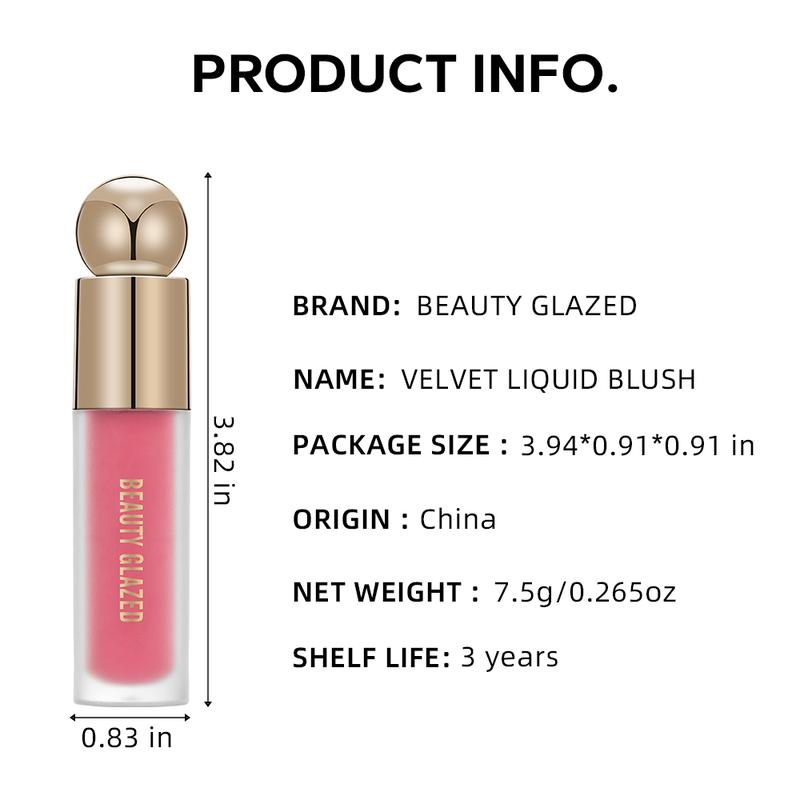 Beauty Glazed Soft Pinch Liquid Blush for a Natural-Looking, Dewy Radiance – Lightweight and Long-Wearing Makeup for Adults - Silky Radiant Cosmetic Cream