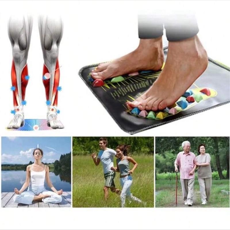 Reflexology Massage Mat 7 Color Stone Foot Massager Rug Random Stone Colors Foot Massager Mat For Circulation Christmas Fitness Bathroom Mat Pain Relief Waking Mat