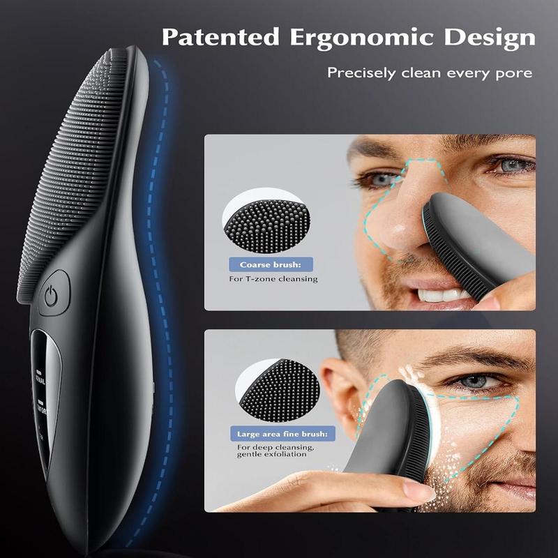 Electric Facial Cleansing Brush, Waterproof Rechargeable Facial Scrubber, 4 Cleaning Modes Unisex Facial Skin Care Tool for Cleaning, Exfoliating, Massaging