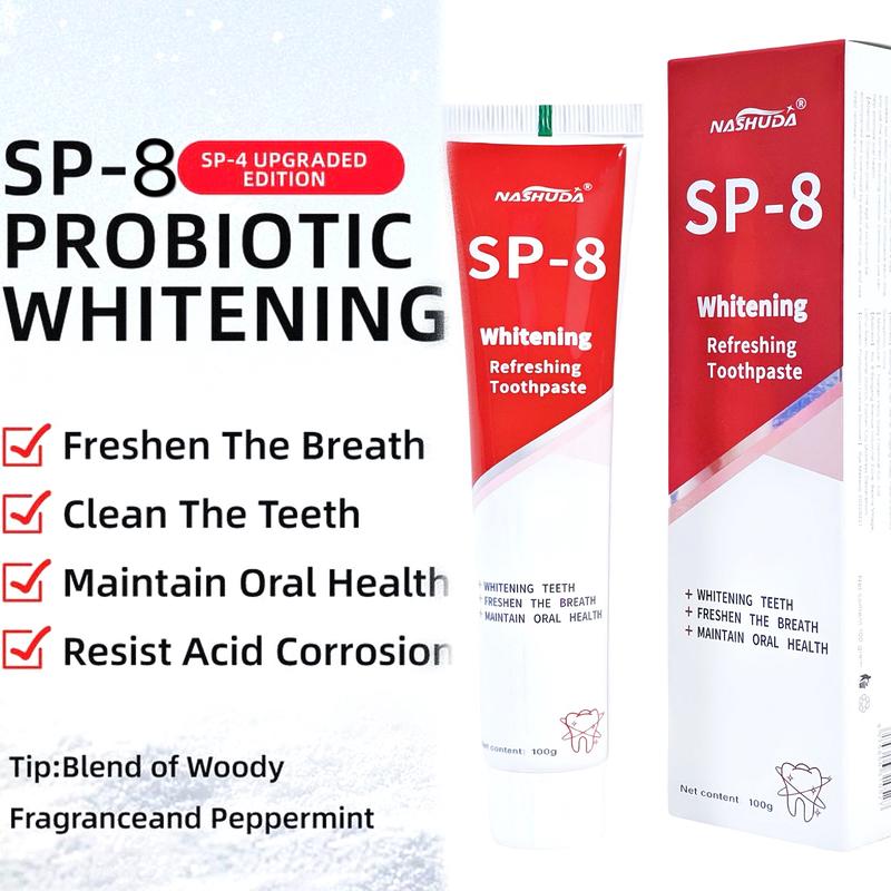 [Black Friday]NASHUDA SP-8[Triple Whitening] Probiotic Whitening Toothpaste,Free of Fluoride,Hydroxyapatite,Anti plaque, Oral Health Management