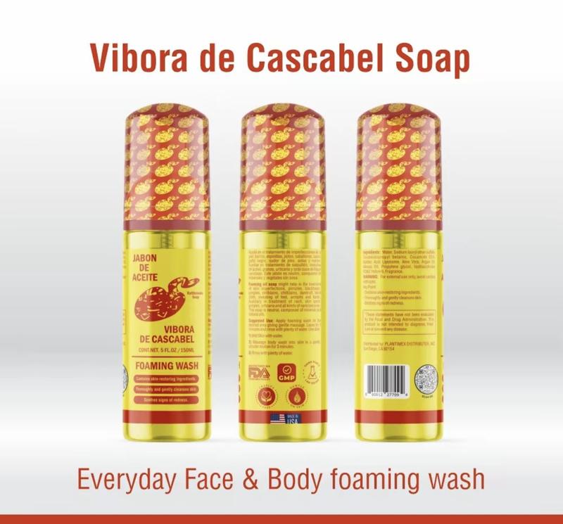 Jabon de Aceite  Vibora de Cascabel (Rattlesnake Soap) FOAMING WASH (LAVADO ESPUMOSO) 150 ml Gentle on skin NOURISHING FORMULA premium