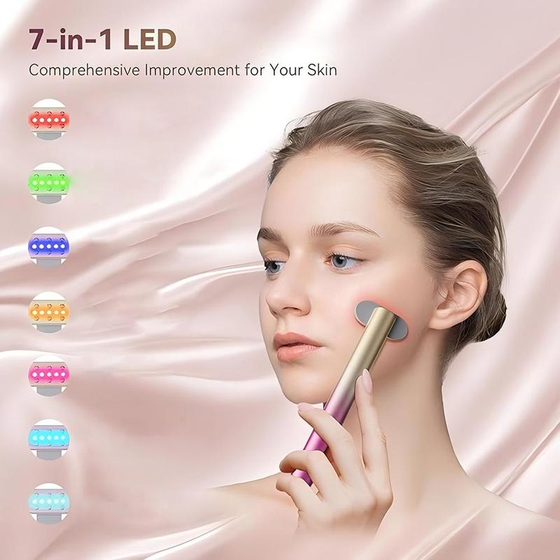 LED Beauty Wand, 1 Count 7 Color LED Facial Massager, Facial & Eye Skincare Equipment, Personal Care Appliances for Home Use