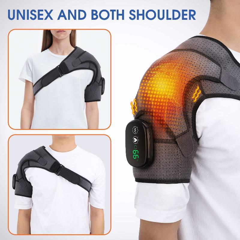 Relax And Recharge With A USB Heated Shoulder Massager Brace - Vibration Knee Heating Pad For Knee, Elbow, And Shoulder Warmers Comfort