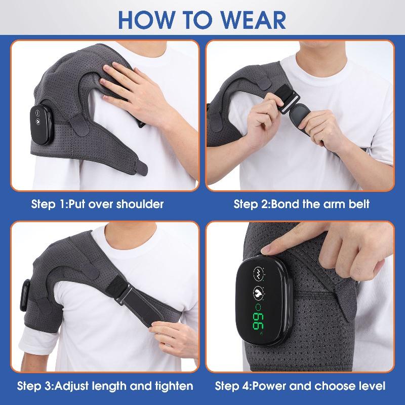 Relax And Recharge With A USB Heated Shoulder Massager Brace - Vibration Knee Heating Pad For Knee, Elbow, And Shoulder Warmers Comfort