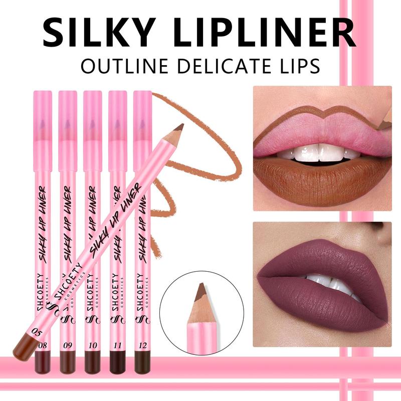 Long Lasting Lip Liner Set, 12pcs set Matte Lip Pencil, Easy Coloring Lip Liner Pen, Suitable for All Occasions Lip Makeup, Girls Makeup Accessories