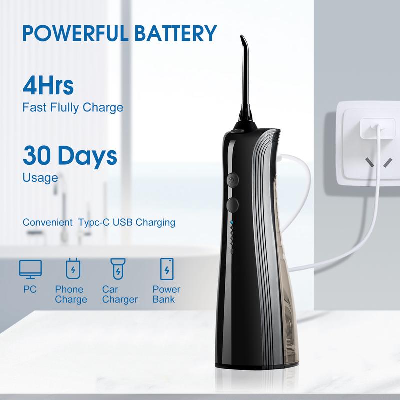 Cordless Water Dental Flosser Deep Clean, 5 Modes, Long Battery Life, IPX7 Waterproof, Ideal for Travel & Oral Care