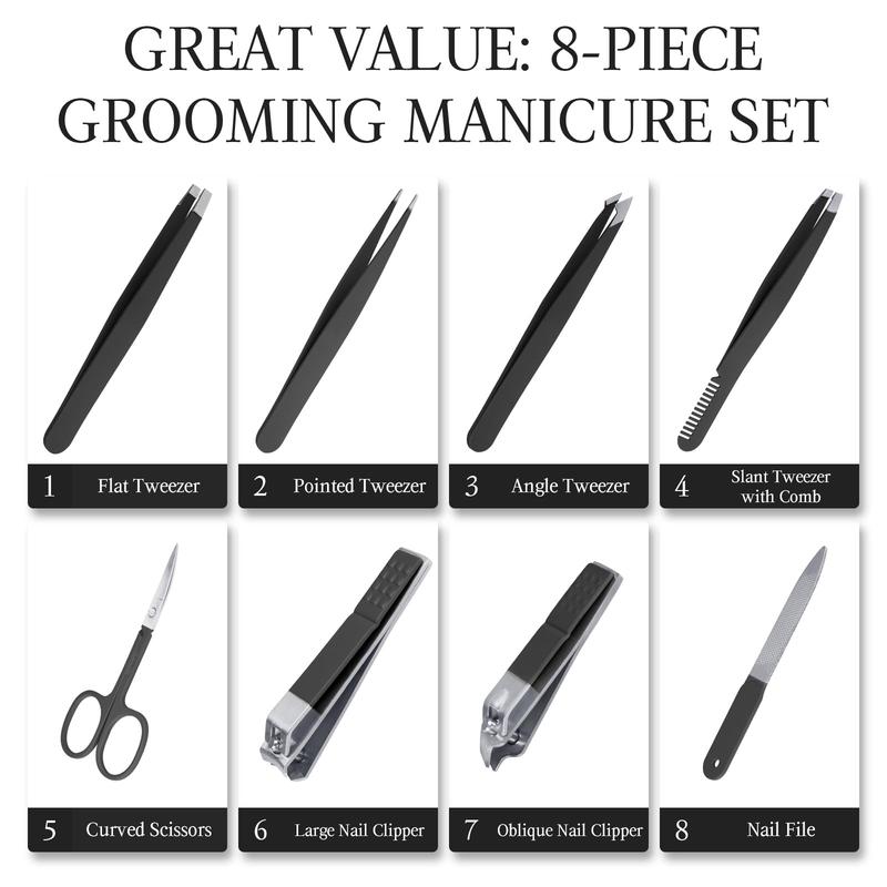 Eyebrow Tweezers Nail Clippers Set Christmas Birthday Stocking Stuffers Gifts Ideas for Her Women Men Him Girlfriend Wife Professional Precision Beauty Kit for Facial Hair Splinter Grooming