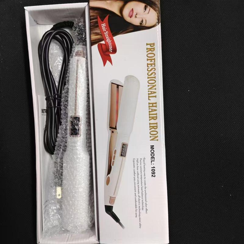 Professional Hair Straightener, 1 Box Ceramic Hair Straightener with Temperature Adjustable and LCD Display, Long-lasting Styling Flat Iron