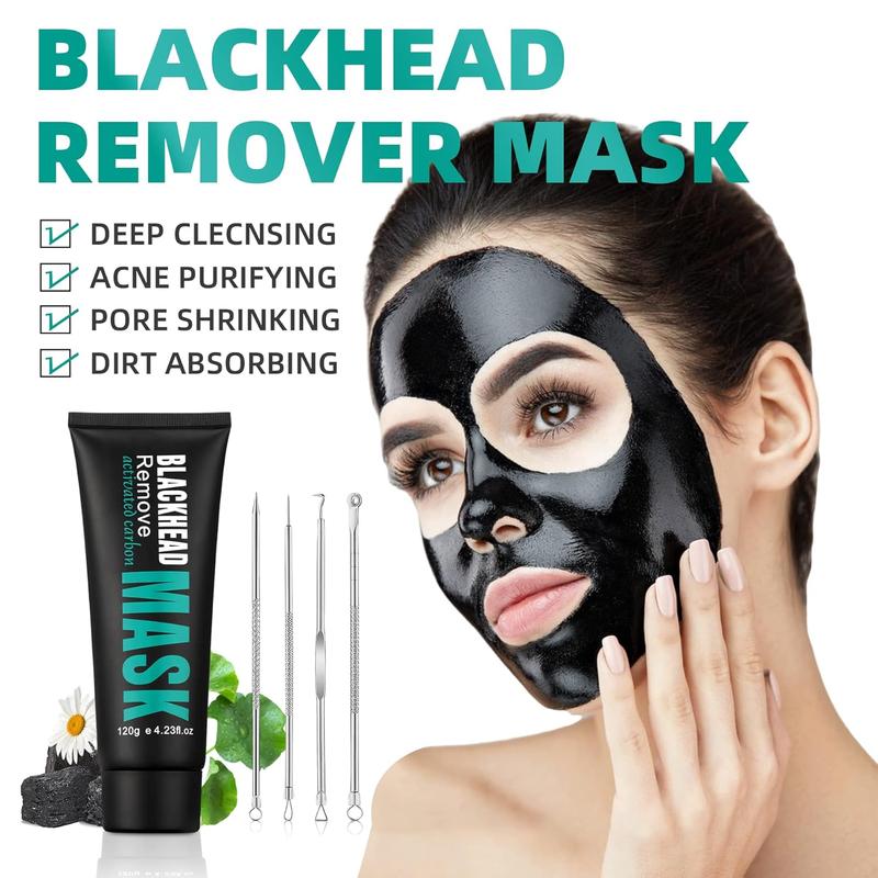 Blackhead Remover Mask,Activated Charcoal Peel Off Mask,Deep Cleansing Mask with Brush Pimple Extractors,Blackhead Mask for Cleansing,Pore Minimizing,Gentle Exfoliating,for All Skin Types,Oily Skin