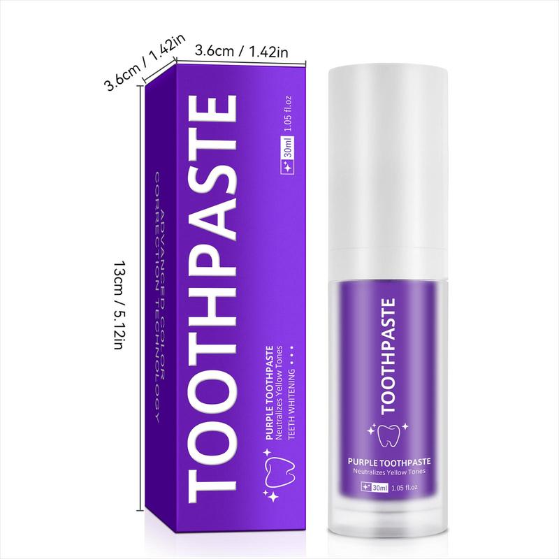 Purple Toothpaste, Tooth Brightening Toothpaste for Christmas Gift, Oral Care Toothpaste for Men & Women, Daily Oral Care Product