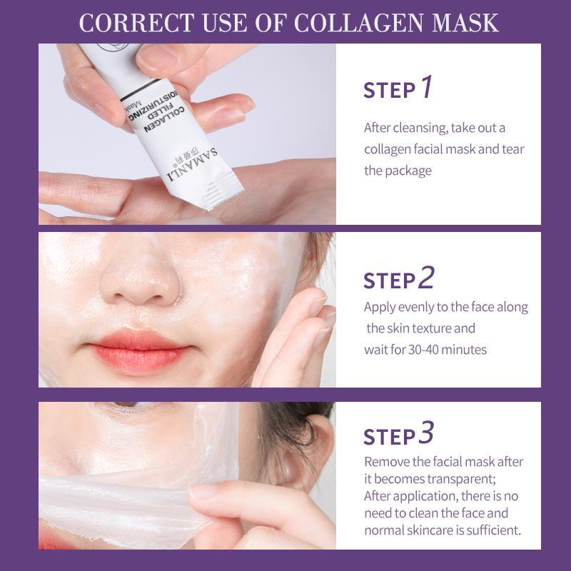 Collagen Filling Peel-off Mask, 20pcs box Deep Moisturizing & Firming Facial Mask, Portable Face Care Product for Travel, Suitable for Men and Women