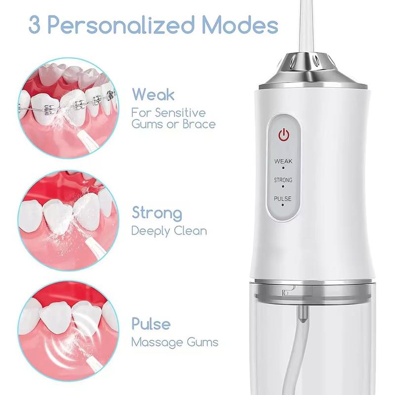 Cordless Oral Hygiene Tool - 3 Mode Water Flosser with 4 Nozzles Christmas present