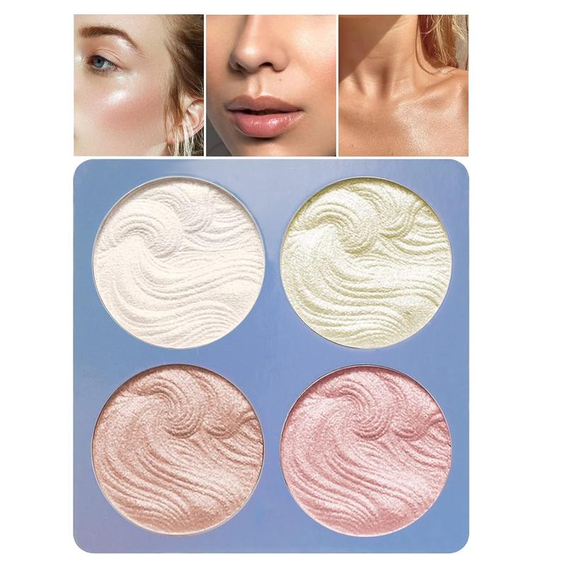 Highlighter Makeup Highlighter Palette Powder Shimmer Highlighter Makeup Facial Illuminator Bronzer Palette Waterproof Long Lasting