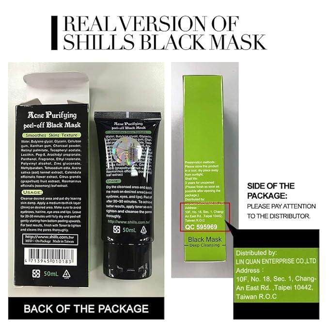 SHILLS Blackhead Remover, Pore Control, Skin Cleansing, Purifying Bamboo Charcoal, Peel Off Face Mask,1 Bottle(1.69 fl. oz)