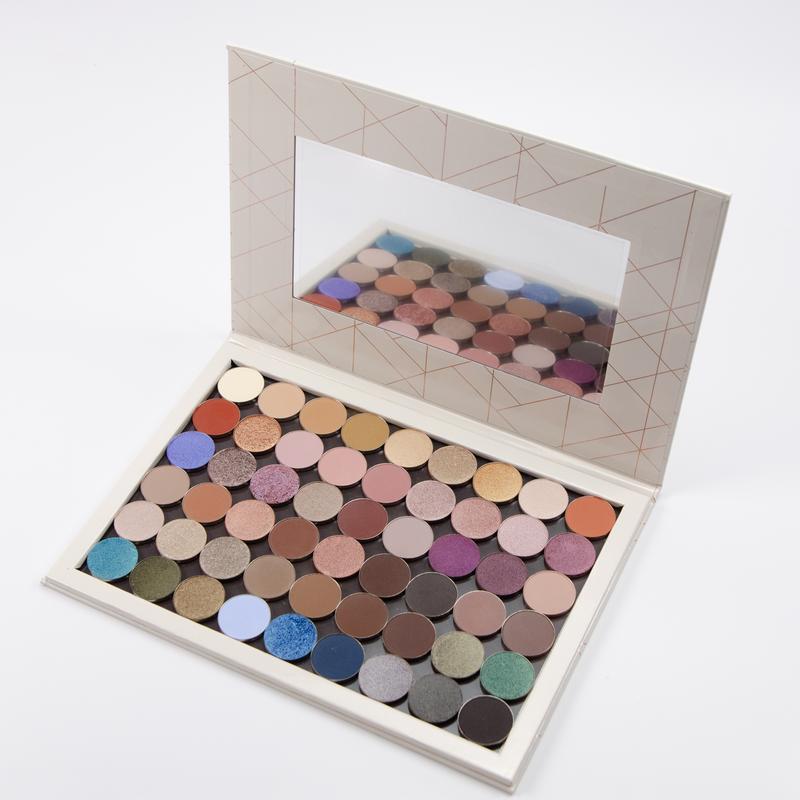 Palette Full of Singles, 54 Shimmers and Mattes in Large Magnetic Palette, Unlabeled