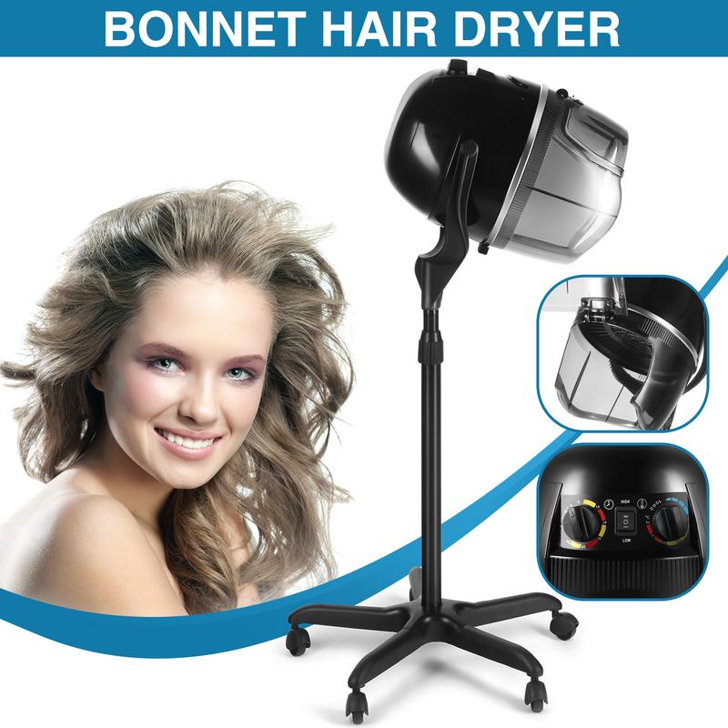 Artist Hand Bonnet Hair Dryer Adjustable Professional Hood Dryer Stand Up Rolling Base with Wheels Salon Equipment