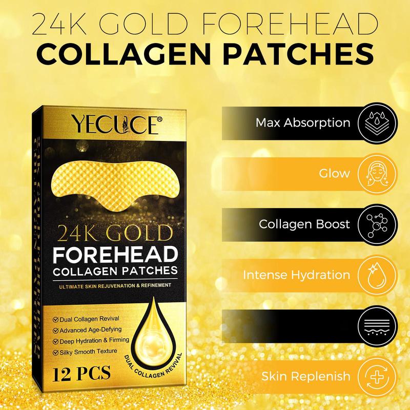 Collagen Forehead Patches, 1 Box Moisturizing Forehead Care Patches, Hydrating Forehead Pads, Suitable for Girls & Women