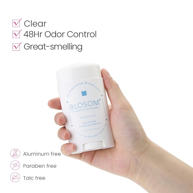 Dermatologist-developed Exfoliating Brightening Deodorant with Glycolic Acid and Kojic Acid for 48-hour Odor Control and Hyperpigmentation, Aluminum Free Paraben Free Talc Free Cosmetic Cleanser Comfort Body Care