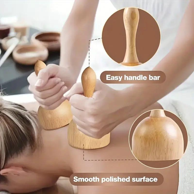 6 in 1 Manual Massage Tool, 6 Counts set Wooden Massage Tool, Body Relaxation Massage Tool Set for Women & Men Daily Use, Massage Roller, Stocking Fillers Gift, Christmas, Christmas Gift