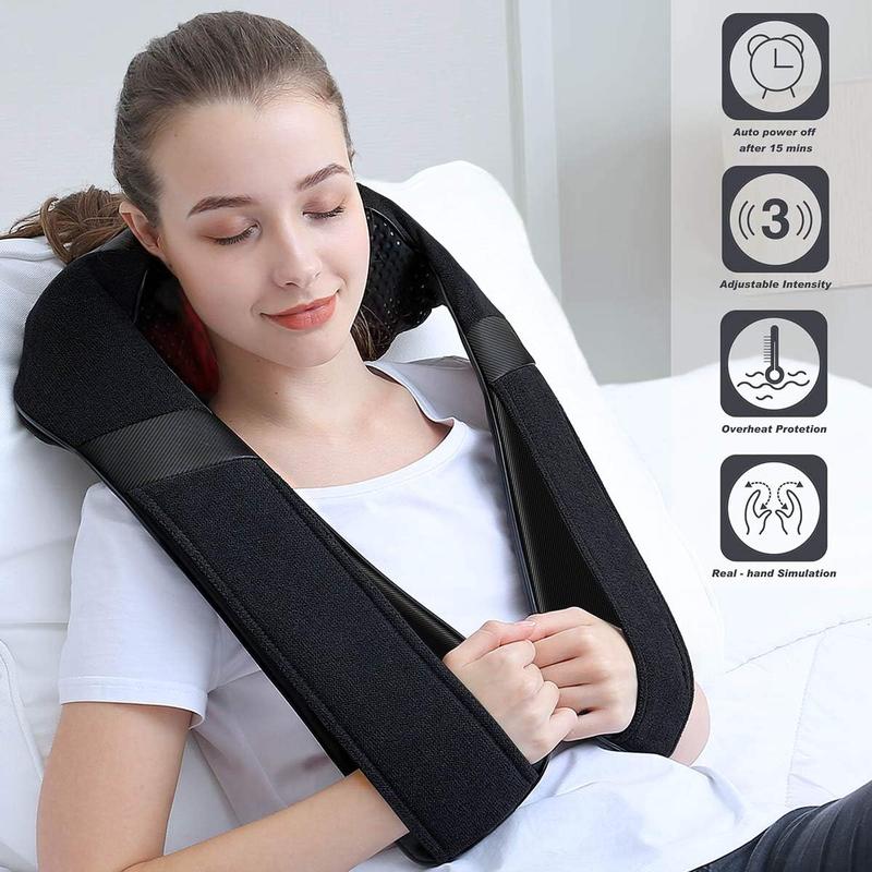 Neck Massager, Shiatsu Back Massager with Heat, Electric Pillow for Neck, Back, Shoulder, Foot, Leg, Muscle Pain Relief, Shoulder Birthday Gifts Comfort