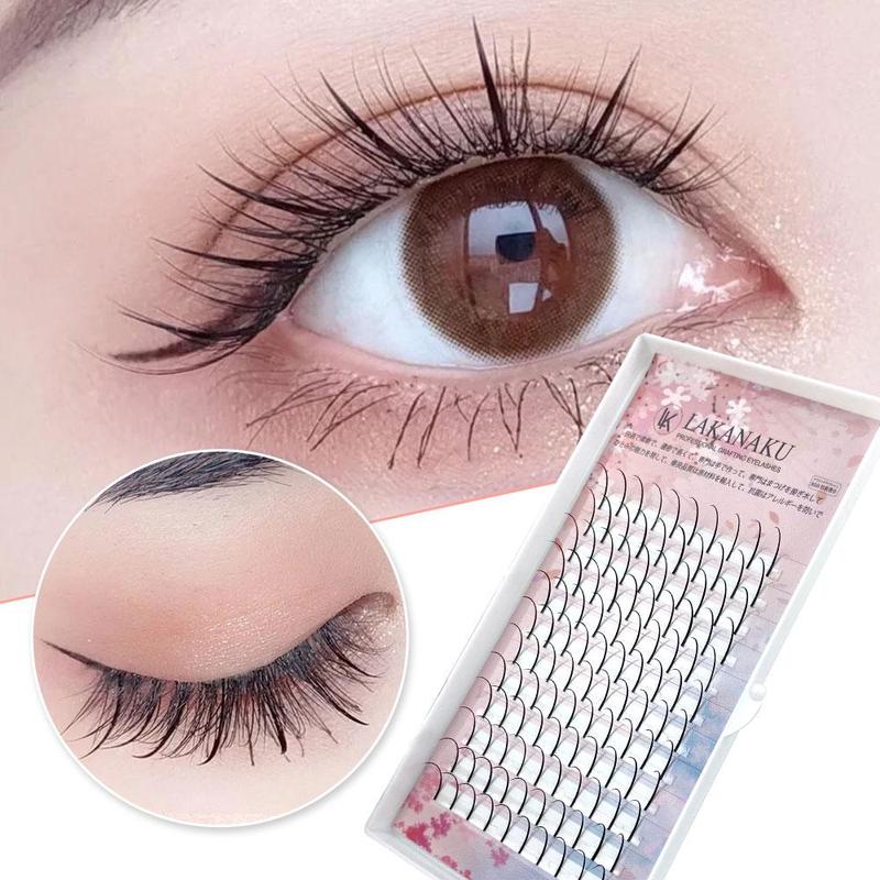 Lakanaku Spikes Lash Extensions Wispy Eyelashes, 1 Box Premade Volume Eyelash Cat Eye Lashes, Lash Clusters, Eyelash Extensions Kit, Christmas Gift