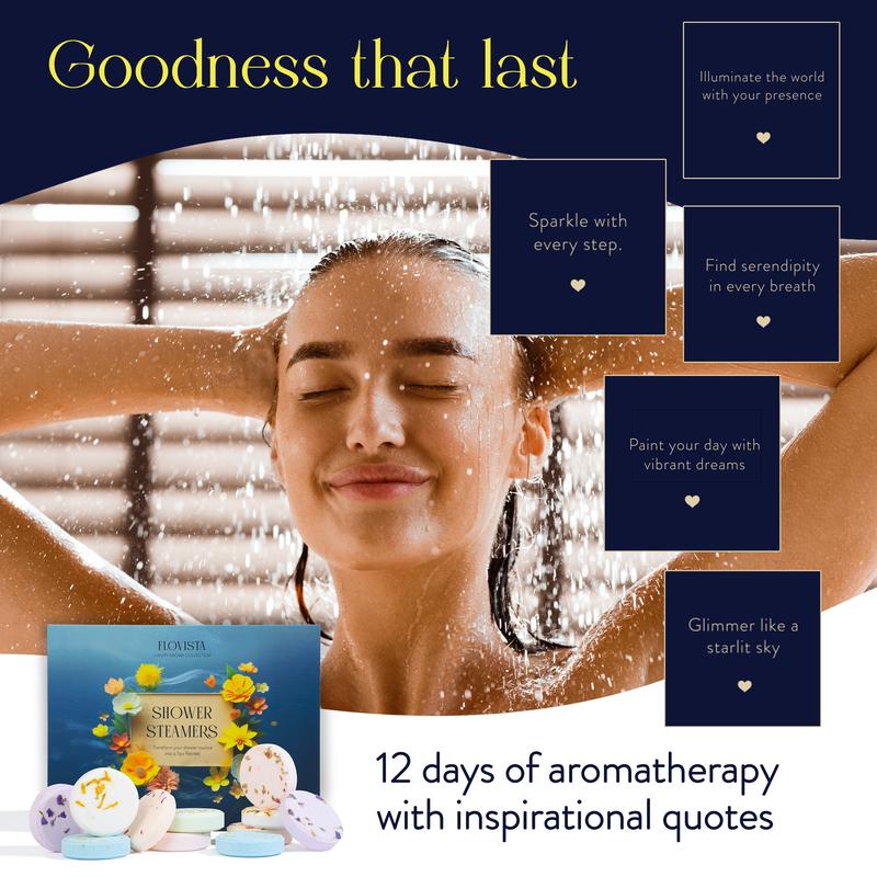 Christmas Gift for Women – Shower Steamers Aromatherapy 12-Pack Self Care & Spa Premium Gift, Relaxation & Stress Relief, Bath Shower Bombs with Lavender & Eucalyptus Essential Oils, Natural and Safe Ingredients