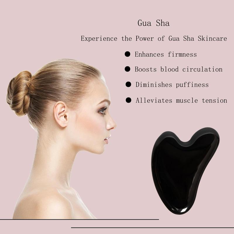 Gua Sha Jade Stone Gua Sha Massage Tool, Guasha Tool for Face and Body Skin Massage. Tools for SPA Acupuncture, Pink Stone for Body Face Neck and Eye, Skin Care Gift for Woman