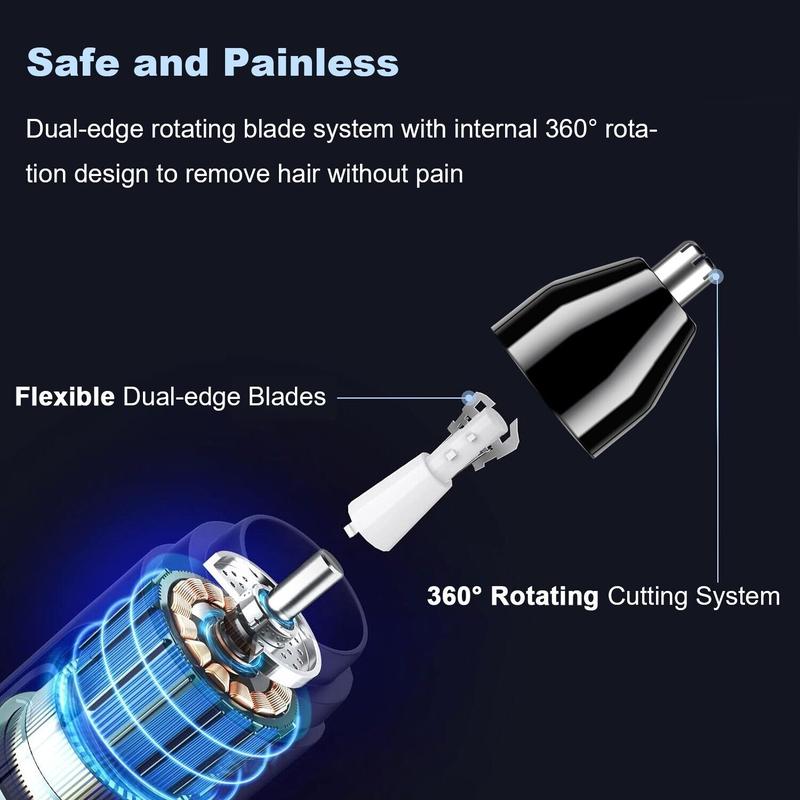 USB Rechargeable  Electric Nose Hair Trimmer as Father's Day Gifts, Portable Comfort Ear and Nose Hair Trimmer, Electric Nose Hair Clipper, Pocket Size Cordless Nose Hair Shaving Tool and Facial Hair Removal Device for Men Women