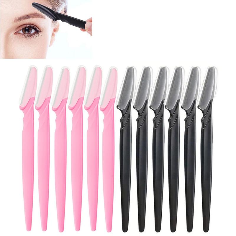 Mixed Color Eyebrow Razor with Cover, Gentle Safe Eyebrow Trimmers, 12pcs set Hair Trimmer, Portable Face Hair Shaving Tool for Daily Use,  Tik Tok Shop Gifts for Girlfriend