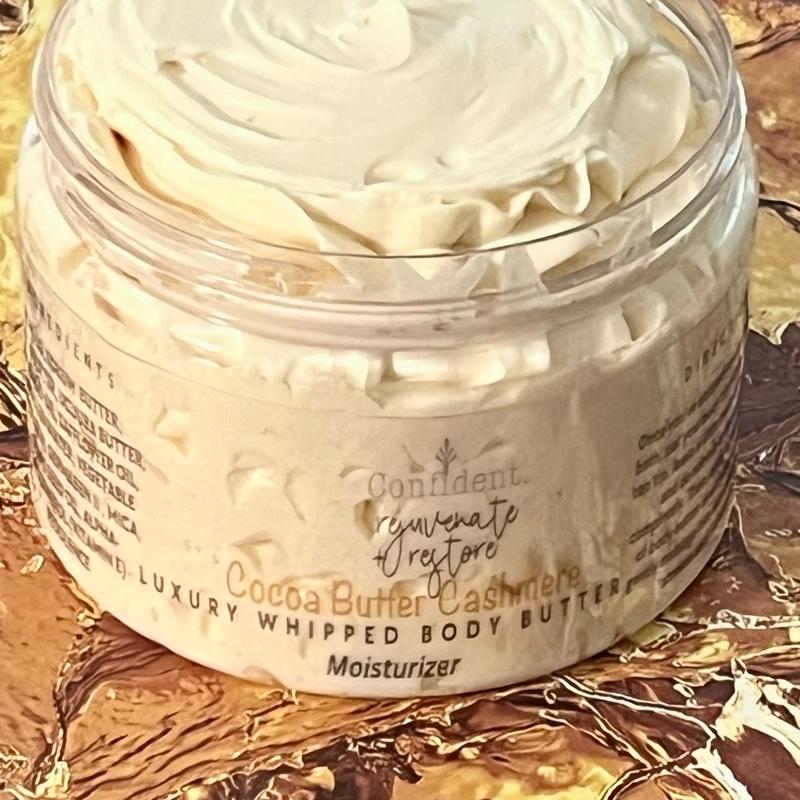 Cocoa Butter Cashmere Luxury Whipped Body Butter & Exfoliant Options Sugar Glow Exfoliating