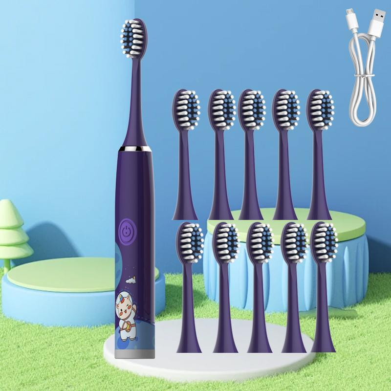 Electric Toothbrush With 11pcs Brush Heads, Gums Protecting Motor Toothbrush With Soft Bristles, Intelligent Deep Cleaning Toothbrushes