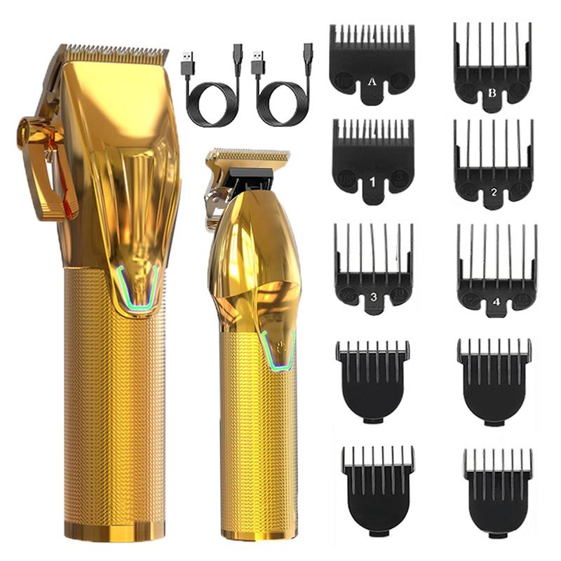 Professional Hair Clipper For Men, 1 Set Rechargeable Electric Beard Trimmer, Cordless Barber Clipper For Hair Cutting With T-blade Edgers