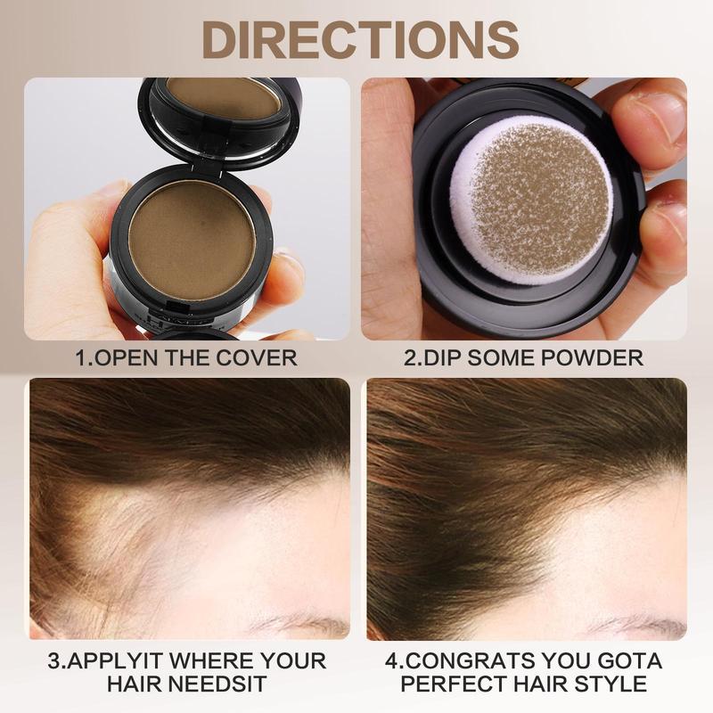 Hair Shadow Powder, 1 Box Natural Hairline Powder, Waterproof and Sweat-proof Hair Powder, Suitable for Men and Women