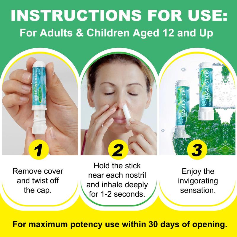 Nasal Breathing Stick, 8 Counts Natural and Safe Nasal Breathing Stick, Portable Nasal Care Product for Women & Men