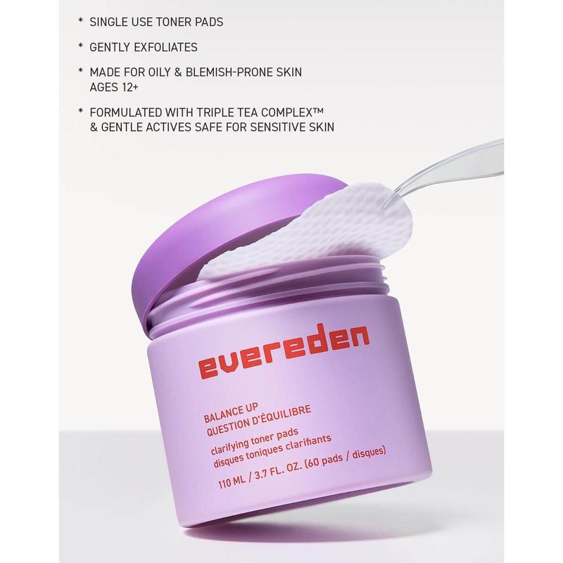 Evereden Balance Up – Clarifying Toner Pads for Teens – Hydrates & Clarifies Acne-Prone Skin - Soothes Redness & Controls Oil – Safe Ingredients - For Teens & Pre-Teens