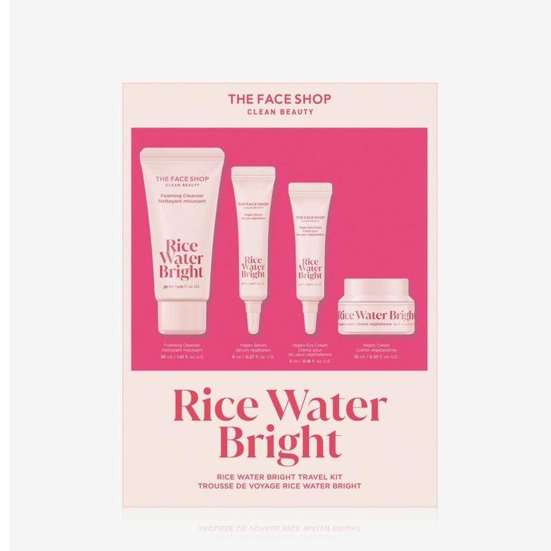 Rice Water Bright Travel Kit - 4-Piece Set for Moisturizing and Cleansing Cleanser Moisture