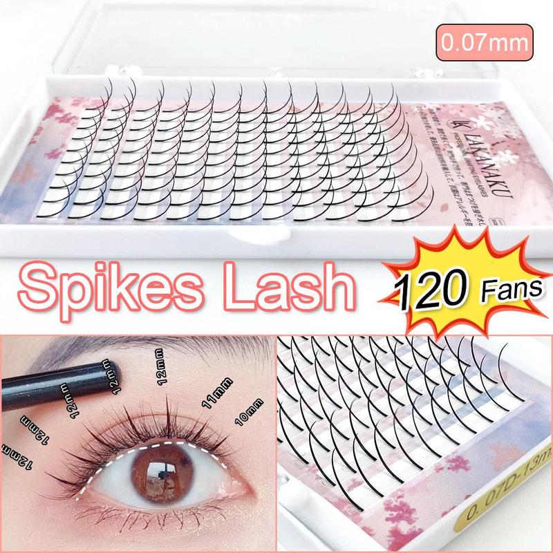 Lakanaku Spikes Lash Extensions Wispy Eyelashes, 1 Box Premade Volume Eyelash Cat Eye Lashes, Lash Clusters, Eyelash Extensions Kit, Christmas Gift