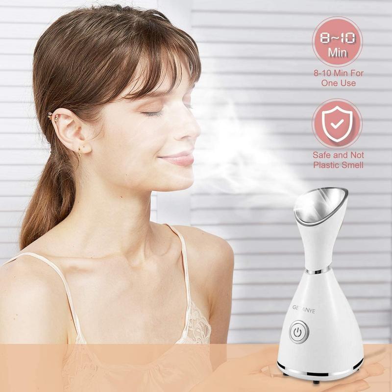 Nano Ion Facial Steamer - 10X Facial Penetration, Unclog Pores, Moisturizing Spa Humidifier, Comes with Blackhead Removal Kit, Hairband, Facial Brush Good Quality