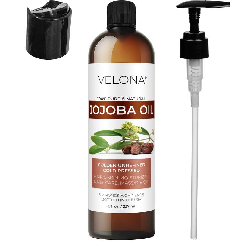 Jojoba Oil - 8 fl oz | 100% Pure and Natural | After Shower Body Oil | Golden, Unrefined, Cold Pressed, Hexane Free