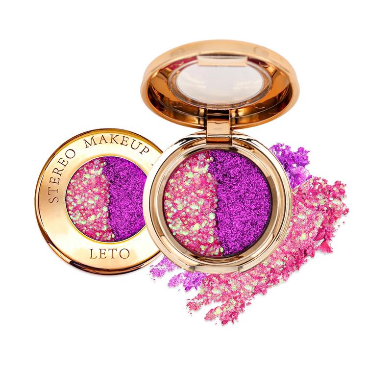 Dual Color Glitter Eyeshadow, Glitter Eye Shadow Makeup Products, High Pigmented Blendable Eyeshadow Powder, Long Lasting Shimmering Eye Shadow Makeup Products for All Styles and Occasions