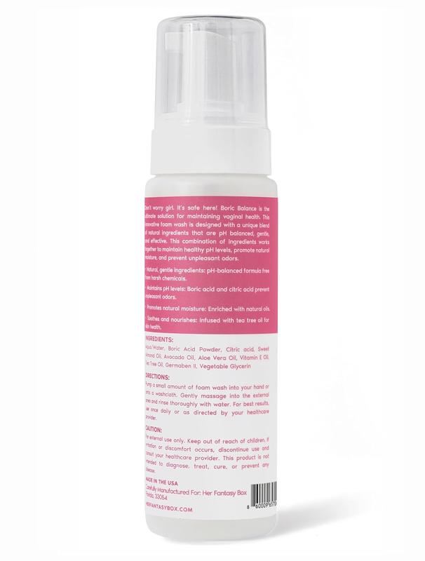 Boric Balance Yoni Foam Wash - pH-Balancing & Gentle Cleansing Formula for Feminine Hygiene - Comfort