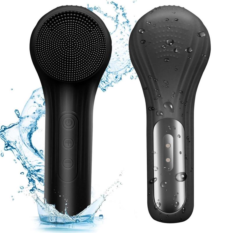 Portable Silicone Electric Facial Cleansing Brush, 1 Count Waterproof Rechargeable Vibration Facial Massager, Face Skin Care Tool for Deep Cleansing, Exfoliation