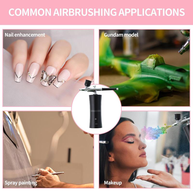 USB Rechargeable Portable Airbrush Kit for Summer, Multifunctional Handheld Airbrush for Nails, Nail Art Painting Cake Painting Airbrush, Makeup Airbrush, Professional Manicure Tool for Home & Salon Use