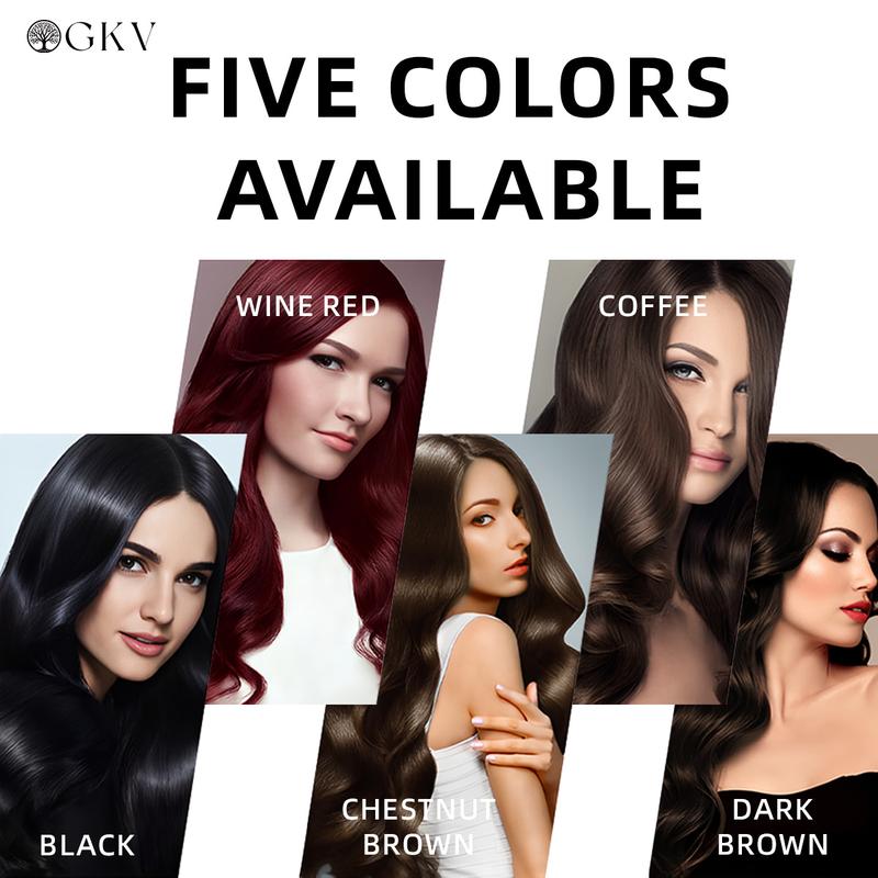 GKV Black Hair Dye Shampoo, Instant 3 in 1 +99.9% Grey Coverage - Plant Herbal Natural Ingredients Hair Dye Shampoo Haircare Color