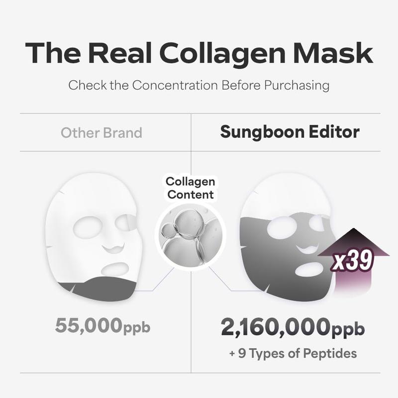 Sungboon Editor - Deep Collagen Evening Glow Skin Essentials | OVERNIGHT COLLAGEN MASK 4-PACK & SERUM