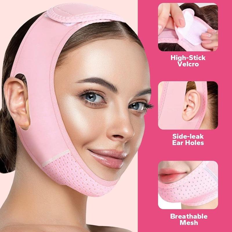 Reusable V-shaped Face Lifting Bandage, Double Chin Slimming Bandage, Facial Lifting Bandage, Sleeping Anti-sagging Face Care Bandage, Comfortable Daily Skincare Tool for Women, Gift for Girlfriend